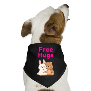 Free Hugs - Hunde-Bandana Dreieckstuch - Schwarz - Vorne