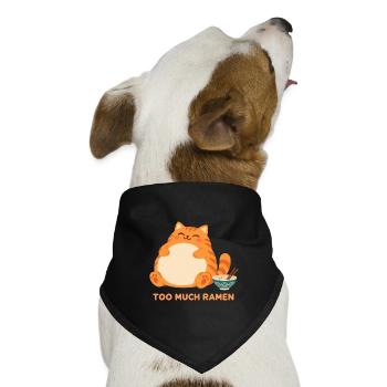 Zu Viel Ramen Lustige Gamer Katze Anime Kawaii - Hunde-Bandana Dreieckstuch - Schwarz - Vorne