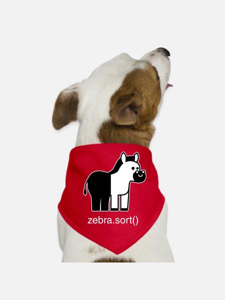 Sortiertes Zebra - Hunde-Bandana - Rot - Vorne