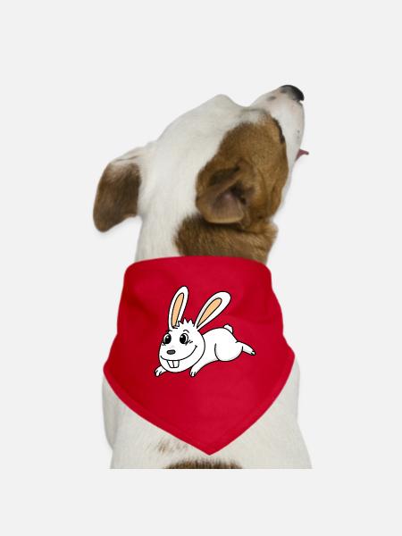 Kaninchen Hase Osterhase - Hunde-Bandana - Rot - Vorne