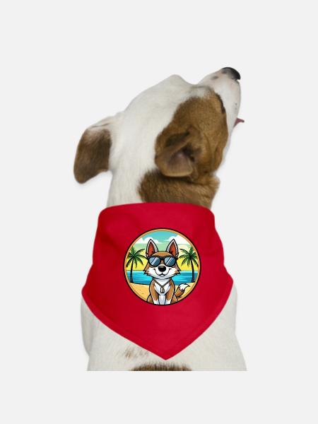Schweizer Laufhund Hunderasse Cartoon Sonnenbrille Strand - Hunde-Bandana - Rot - Vorne
