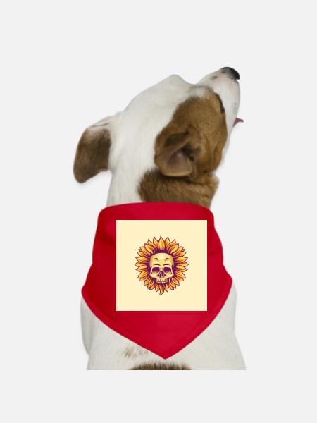 sun flower - Hunde-Bandana - Rot - Vorne