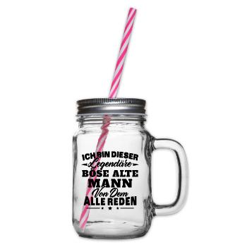 Ich bin dieser legendäre böse alte Mann - Henkelglas mit Schraubdeckel - Klar - Rechts