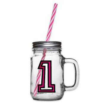 1. 1 JAHR. 1. JAHRESTAG. 1 JAHR GEBURTSTAG - Henkelglas mit Schraubdeckel - Klar - Rechts