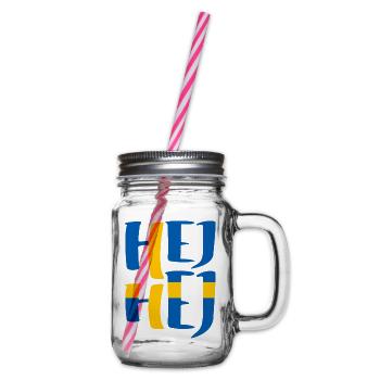 SWEDEN HEJ HEJ SWEDISH - Glass jar with handle and screw cap - clear - Right