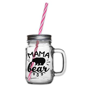 Mamabär als Muttertagsgeschenk - Henkelglas mit Schraubdeckel - Klar - Rechts