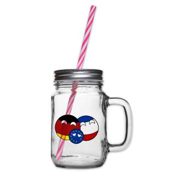 Countryball Germany France EU - Brexit - Henkelglas mit Schraubdeckel - Klar - Rechts