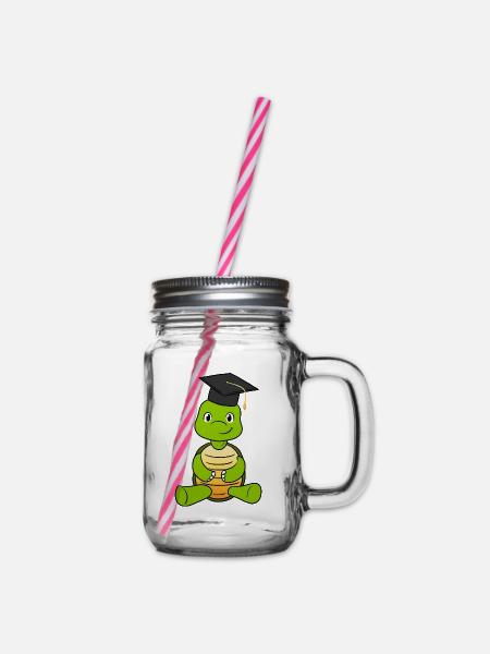Graduation Turtle - Henkelglas mit Schraubdeckel - Klar