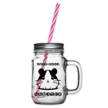 Obey your Hamster - Henkelglas mit Schraubdeckel - Klar - Rechts