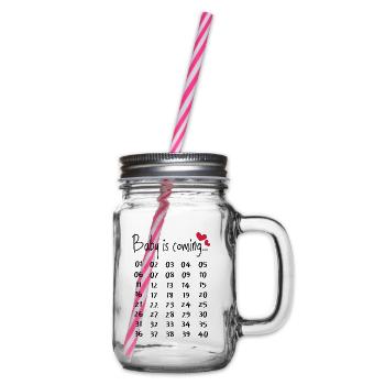 Lustiges Schwangerschaft Schwanger Geschenk Eltern - Henkelglas mit Schraubdeckel - Klar - Rechts
