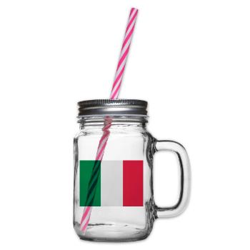 Italienische Flagge - Henkelglas mit Schraubdeckel - Klar - Rechts