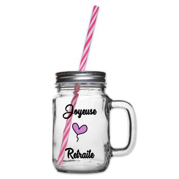 RETIREMENT. RETIREMENT. RETIRED. RETIREMENT - Glass jar with handle and screw cap - clear - Right