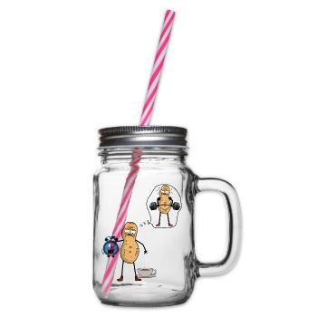 Peanut Morning Grouch Early Bird Bodybuilder - Glass jar with handle and screw cap - clear - Right
