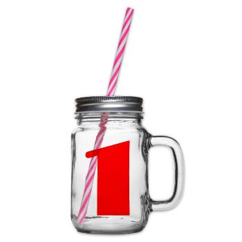 1. 1 JAHR. 1. JAHRESTAG. 1 JAHR GEBURTSTAG - Henkelglas mit Schraubdeckel - Klar - Rechts