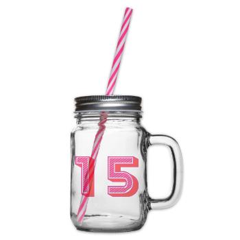 15. 15 ANS. 15e ANNIVERSAIRE. ANNIVERSAIRE 15 ANS. - Bocal à boisson - transparent - Droite
