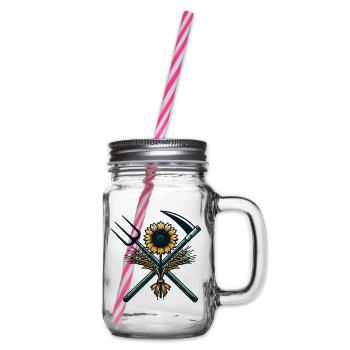 Agriculture Logo - Glass jar with handle and screw cap - clear - Right