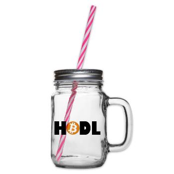 Bitcoin Revolution – Hold the Future - Glass jar with handle and screw cap - clear - Right