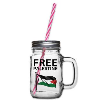 FREE Palestine flag | Gaza - Henkelglas mit Schraubdeckel - Klar - Rechts