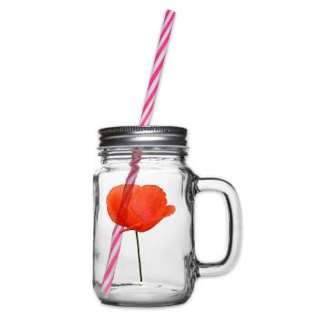 Mohnblume Mohn Klatschmohn - Henkelglas mit Schraubdeckel - Klar - Rechts