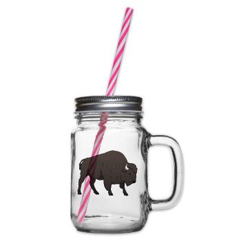Bison Büffel - Henkelglas mit Schraubdeckel - Klar - Rechts