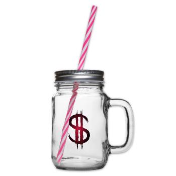 Dollarzeichen Dollar Geld Symbol - Henkelglas mit Schraubdeckel - Klar - Rechts