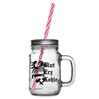 Blut Erz Kohle - Henkelglas mit Schraubdeckel - Klar - Rechts