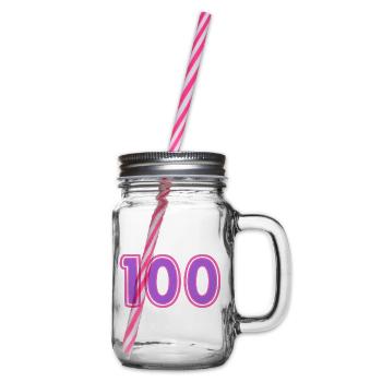 100. 100 JAHRE. 100-JÄHRIGES JUBILÄUM - Henkelglas mit Schraubdeckel - Klar - Rechts