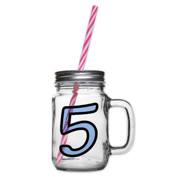 5. 5 JAHRE. 5-JÄHRIGES JUBILÄUM. 5-JÄHRIGES JUBILÄUM. 5. - Henkelglas mit Schraubdeckel - Klar - Rechts