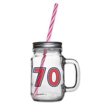 70. 70 ANS. 70e ANNIVERSAIRE. ANNIVERSAIRE 70 ANS. - Bocal à boisson - transparent - Droite