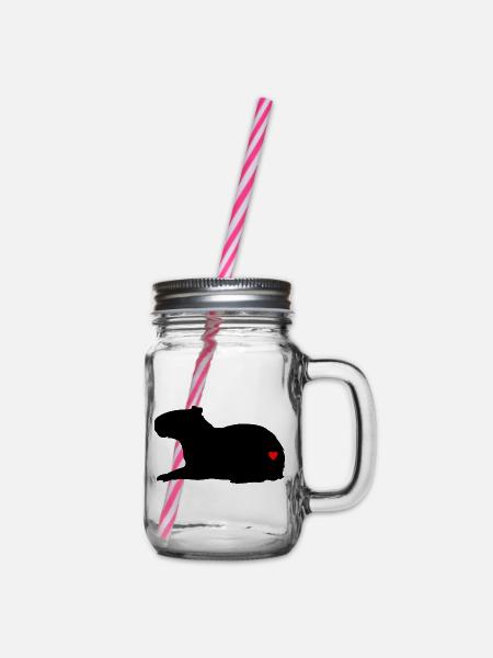 Love Capybara - Henkelglas mit Schraubdeckel - Klar