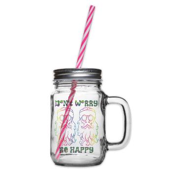 Psychedelische Hippies - Henkelglas mit Schraubdeckel - Klar - Rechts