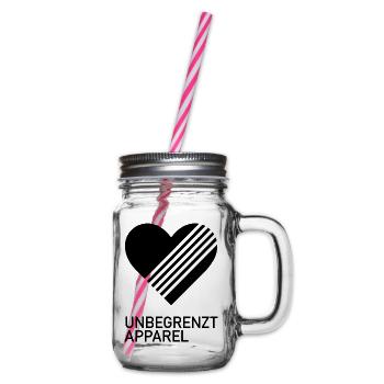 UNBEGRENZT LOVE by Unbegrenzt Apparel - Henkelglas mit Schraubdeckel - Klar - Rechts