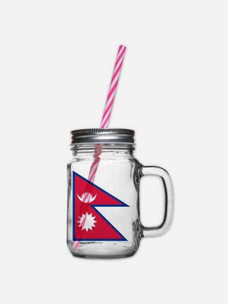 Nepal - Henkelglas mit Schraubdeckel - Klar