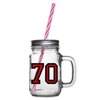 70. 70 ANS. 70e ANNIVERSAIRE. ANNIVERSAIRE 70 ANS. - Bocal à boisson - transparent - Droite