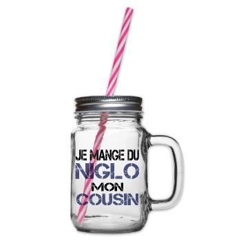 Je mange du Niglo - Bocal à boisson - transparent - Droite