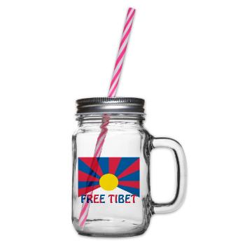 free tibet flagge - Henkelglas mit Schraubdeckel - Klar - Rechts