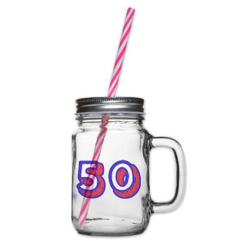 50. 50 YEARS. 50th ANNIVERSARY. 50TH ANNIVERSARY. - Glass jar with handle and screw cap - clear - Right