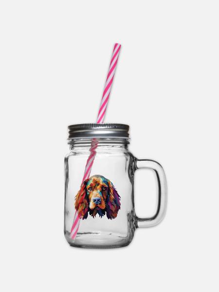 American Cocker Spaniel Hunderasse Aquarellglas - Henkelglas mit Schraubdeckel - Klar