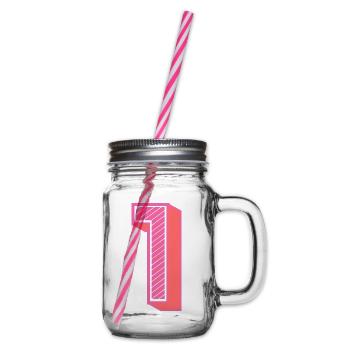 1. 1 JAHR. 1. JAHRESTAG. 1 JAHR GEBURTSTAG - Henkelglas mit Schraubdeckel - Klar - Rechts