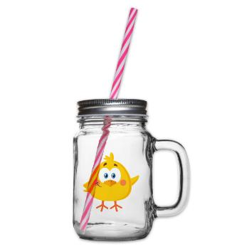 Little chick - Glass jar with handle and screw cap - clear - Right