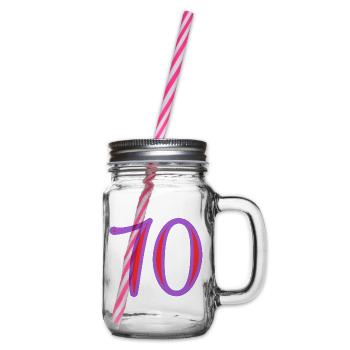 70. 70 ANS. 70e ANNIVERSAIRE. ANNIVERSAIRE 70 ANS. - Bocal à boisson - transparent - Droite