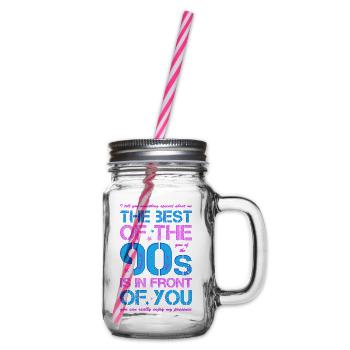 90er 90s Neunziger Jahre best of 90s - Henkelglas mit Schraubdeckel - Klar - Rechts
