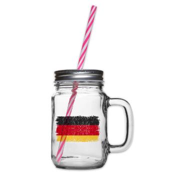 Deutsche Flagge Deutschland Deutschlandflagge - Henkelglas mit Schraubdeckel - Klar - Rechts