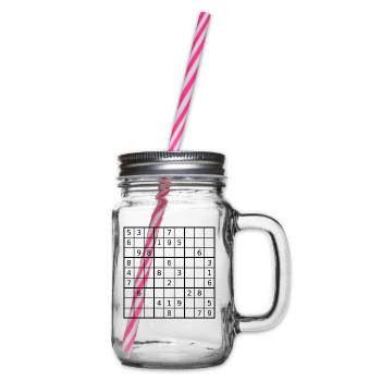 Raffiniertes Sudoku Zahlenlogik - Henkelglas mit Schraubdeckel - Klar - Rechts