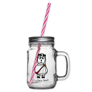 Latein ScHoF - Henkelglas mit Schraubdeckel - Klar - Rechts