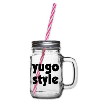 Yugo style - united style of Balkan - Glass jar with handle and screw cap - clear - Right