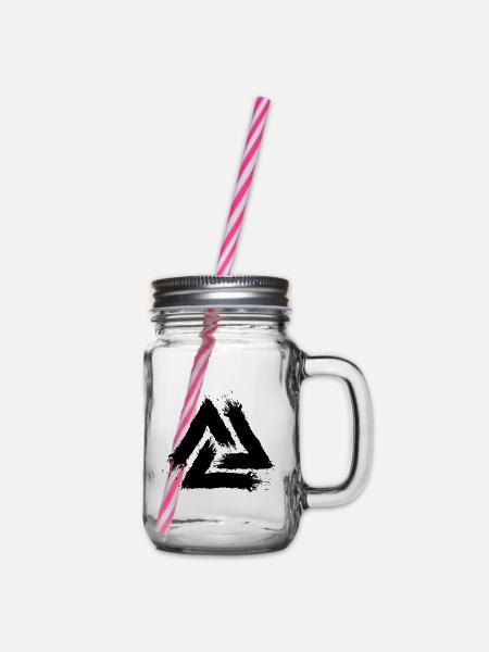 Valknut Symbol Schwarz Symbol Keltisches Symbol - Henkelglas mit Schraubdeckel - Klar