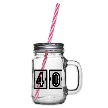 40. 40. GEBURTSTAG. GEBURTSTAG 40 JAHRE. 40 - Henkelglas mit Schraubdeckel - Klar - Rechts