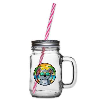 Koala Lustige Cartoon Sommer Strand Sonnenbrille Cool - Henkelglas mit Schraubdeckel - Klar - Rechts