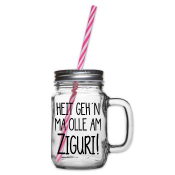 Ziguri - heute gehen mir alle am Nerv - österreich - Henkelglas mit Schraubdeckel - Klar - Rechts